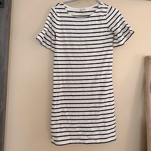J Crew beautiful dress white with navy stripes